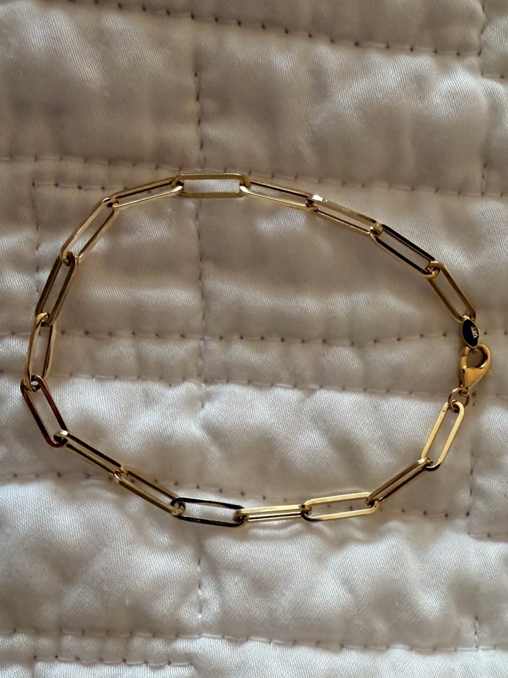 Babygold 14K Gold Paperclip Chain Bracelet - Picture 8 of 8